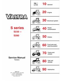 Valtra S230, S240, S260, S280 tractor pdf service manual  - Valtra manuals - VALTRA-653928402-SM-EN