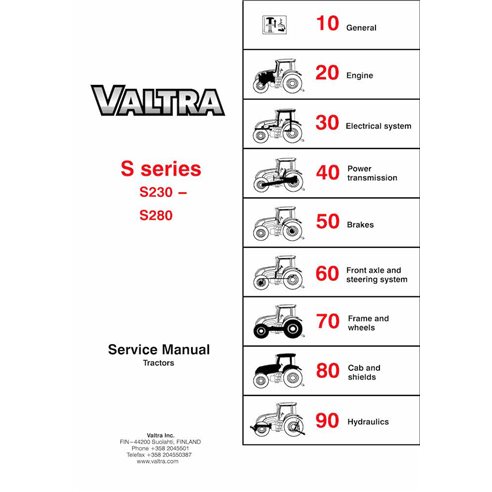 Valtra S230, S240, S260, S280 tractor manual de servicio pdf - Valtra manuales - VALTRA-653928402-SM-EN