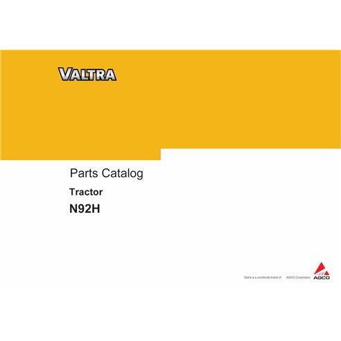 Valtra N92H tractor pdf parts catalog  - Valtra manuals - VALTRA-N92H-VF89N92H-PC