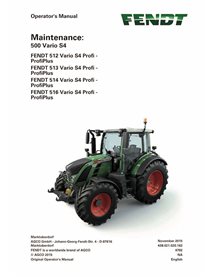 FENDT-72618511A-OM Fendt 512, 513, 514, 516 Vario S4 Profi, ProfiPlus tractor pdf maintenance manual