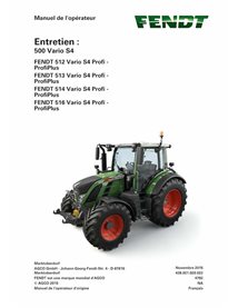 Fendt 512, 513, 514, 516 Vario S4 Profi, ProfiPlus tractor pdf maintenance manual FR - Fendt manuals - FENDT-72623544A-OM-FR