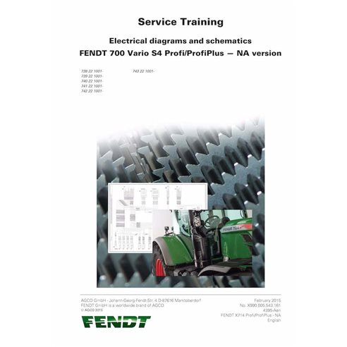 Tractor Fendt 714, 716, 718, 720, 722, 724 Vario S4 pdf manual de servicio de taller - Fendt manuales - FENDT-72616612-WSM-EN
