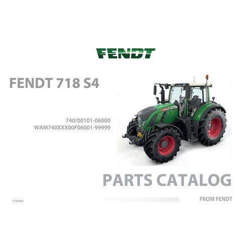 Catálogo de piezas pdf del tractor Fendt 718 S4 - Fendt manuales - FENDT-718-S4- F740000-PC