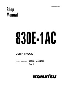 Manuel d'atelier du camion à benne basculante Komatsu 830E-1AC - Komatsu manuels - KOMATSU-CEBM023501