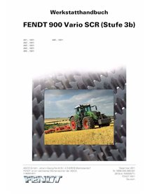 Manuel d'atelier pdf pour tracteur Fendt 924, 927, 930, 933, 936, 939 Vario SCR (Tier 3b) DE - Fendt manuels - FENDT-X9900050...