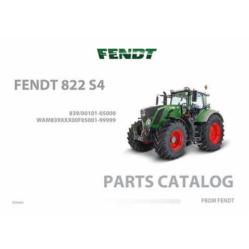 Catálogo de repuestos pdf para tractor Fendt 822 S4 - Fendt manuales - FENDT-822-S4-F839000-PC