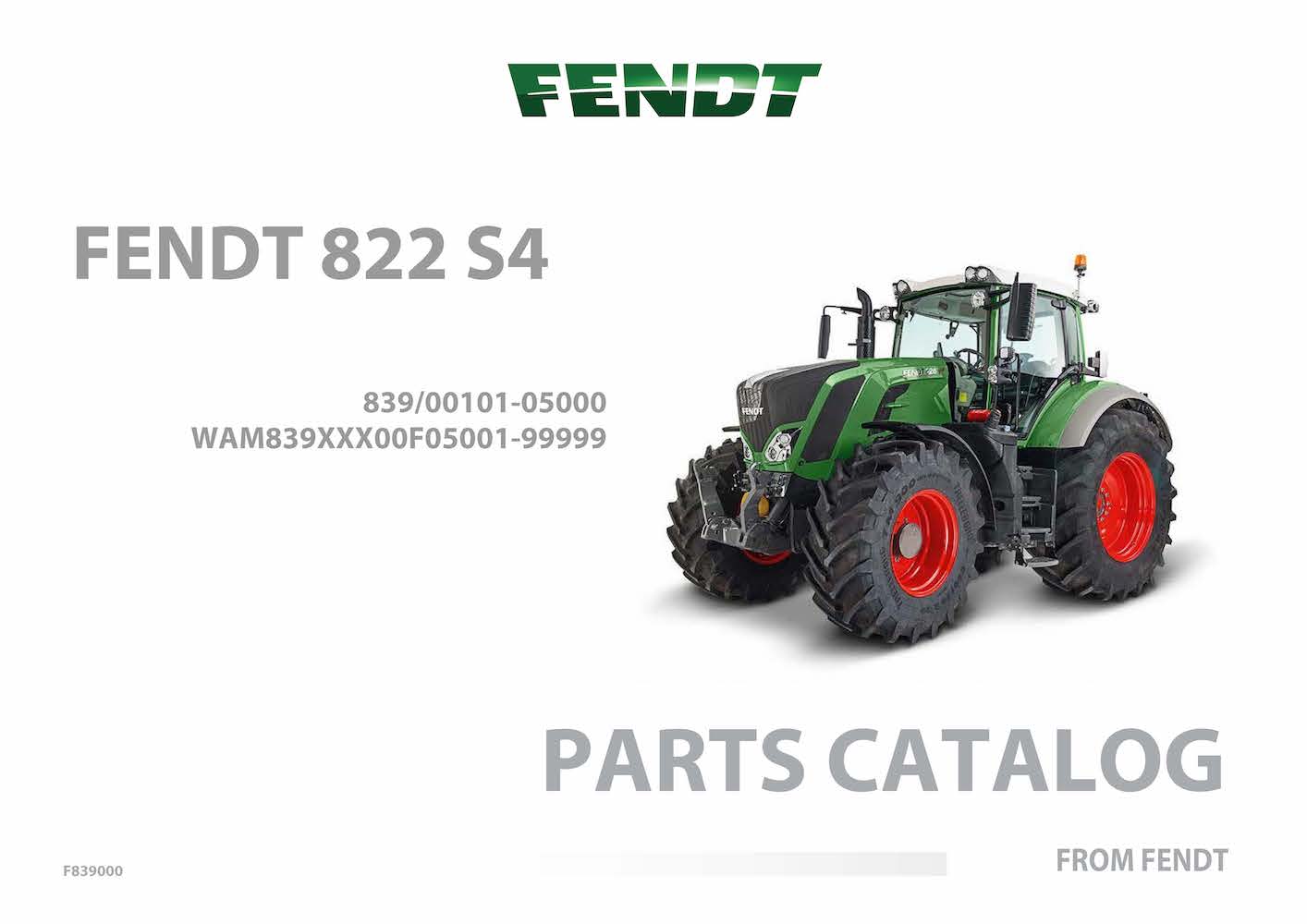 Fendt 822 S4 tractor pdf parts catalog
