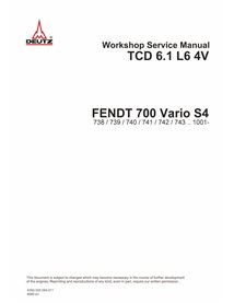 Deutz TCD 6.1 L6 4V engine pdf workshop service manual  - Deutz Fahr manuals - DEUTZ-72618982-WSM-EN