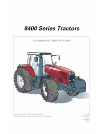 Manual do operador em pdf do trator Massey Ferguson 8450, 8460, 8470, 8480 Tier 2 DYNA-VT - Massey Ferguson manuais - MF-3378...