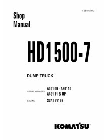 Manuel d'atelier du camion à benne basculante Komatsu HD1500-7 - Komatsu manuels - KOMATSU-CEBM023701