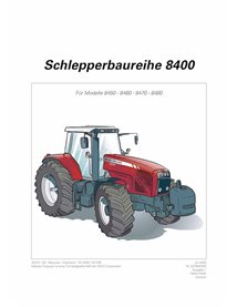 Manuel de l'opérateur pdf du tracteur Massey Ferguson 8450, 8460, 8470, 8480 Tier 2 DYNA-VT DE - Massey-Ferguson manuels - MF...