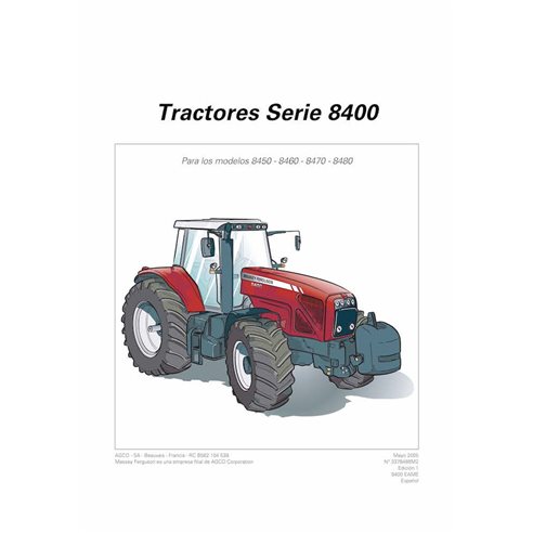 Massey Ferguson 8450, 8460, 8470, 8480 Tier 2 DYNA-VT tractor pdf operator's manual ES - Massey Ferguson manuals - MF-3378488...