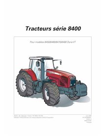 Manuel de l'opérateur pour tracteur Massey Ferguson 8450, 8460, 8470, 8480 Tier 3DYNA-VT pdf FR - Massey-Ferguson manuels - M...