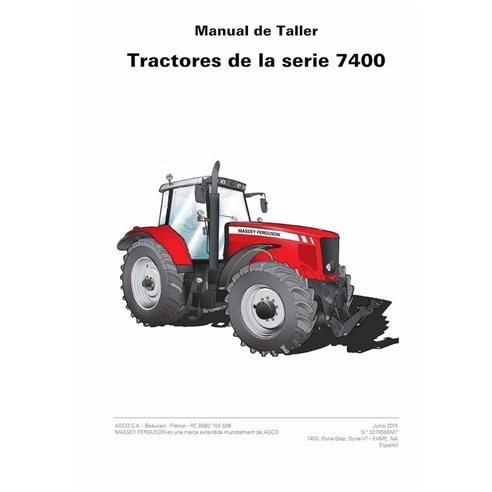 Massey Ferguson 7465, 7475, 7480, 7485, 7490, 7495, 7497, 7499 manuel d'entretien d'atelier pdf pour tracteur ES - Massey-Fer...