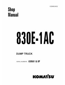 Manual de oficina do caminhão basculante Komatsu 830E-1AC - Komatsu manuais - KOMATSU-CEBM024002