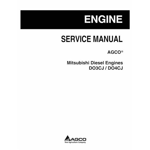 AGCO Mitsubishi DO3CJ, DO4CJ Motor diésel manual de servicio en pdf - AGCO manuales - AGCO-79036259A-SM-EN