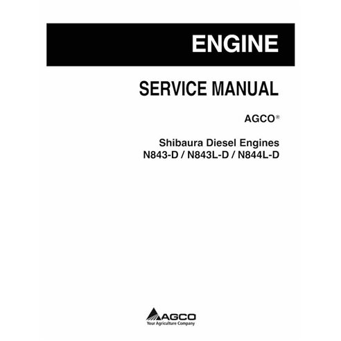 Manual de serviço em pdf do motor AGCO Shibaura Diesel N843-D, N843L-D, N844L-D - AGCO manuais - AGCO-79036642A-SM-EN
