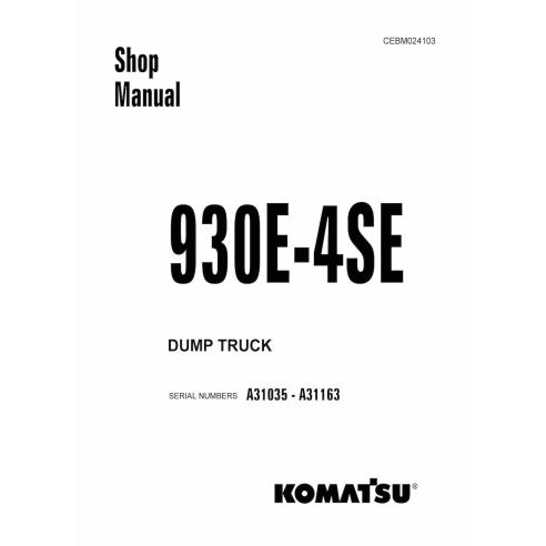 Manuel d'atelier du camion à benne basculante Komatsu 930E-4SE - Komatsu manuels