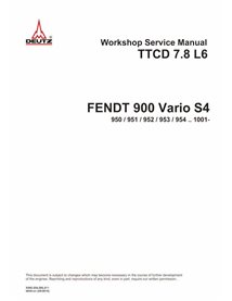 Manuel d'entretien d'atelier pdf du moteur Deutz TTCD 7.8 L6 - Deutz Fahr manuels - FENDT-72618988-WSM-EN