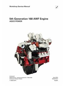 Manual de serviço de oficina em pdf do motor AGCO 5ª geração 168 AWF - AGCO manuais - AGCO-V837091047-WSM-EN