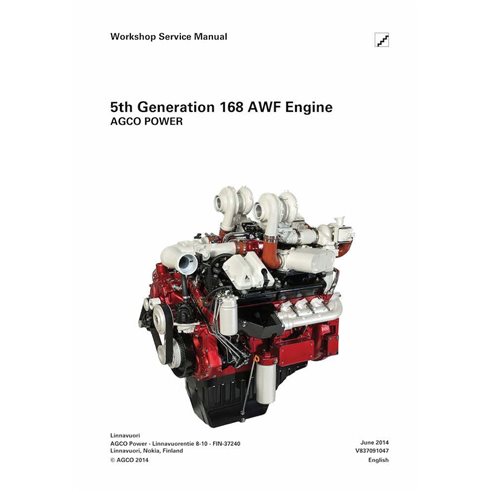 Manual de servicio de taller en pdf del motor AGCO 168 AWF de quinta generación - AGCO manuales - AGCO-V837091047-WSM-EN
