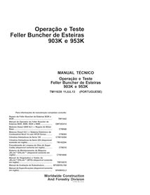 Abatteuse-empileuse John Deere 903K, 953K pdf manuel technique d'utilisation et d'essai PT - John Deere manuels - JD-TM11639-PT