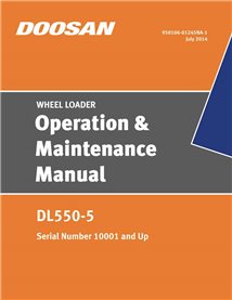 Manuel d'utilisation et d'entretien pdf de la chargeuse sur pneus Doosan DL550-5 - Doosan manuels - DOOAN-950106-01245-OM-EN