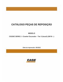 Escavadeira de esteira Case CX220C Série 2 pdf catálogo de peças PT - Case manuais - CASE-CX220C-S2-PC-PT