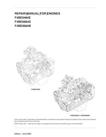 Caso F4BE0484E, F4BE0684D, F4BE0684B motor pdf manual de servicio - Case manuales - CASE-9-88960-SM-EN