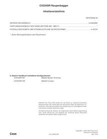 Case CX225SR excavadora de orugas pdf manual de servicio DE - Case manuales - CASE-9-40901-SM-DE
