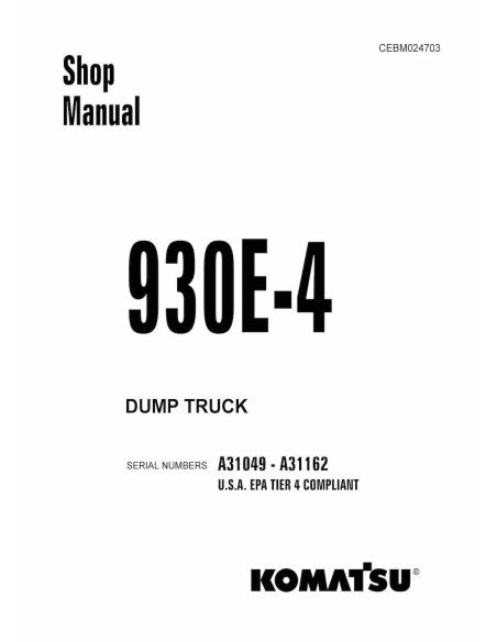Manual de taller del camión volquete Komatsu 930E-4 - Komatsu manuales - KOMATSU-CEBM024703