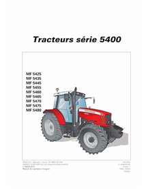 Manuel de l'opérateur pour tracteur Massey Ferguson 5425, 5435, 5445, 5455, 5460, 5465, 5470, 5475, 5480 pdf FR - Massey-Ferg...