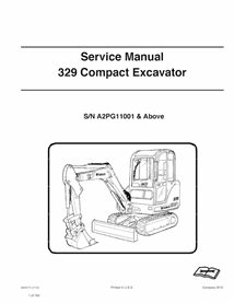 Manual de serviço em pdf da escavadeira compacta Bobcat 329