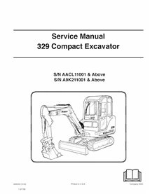 Manual de serviço em pdf da escavadeira compacta Bobcat 329