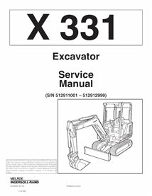 Manual de serviço em pdf da escavadeira compacta Bobcat X331