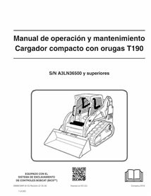 Bobcat T190 cargador compacto de orugas pdf manual de operación y mantenimiento ES