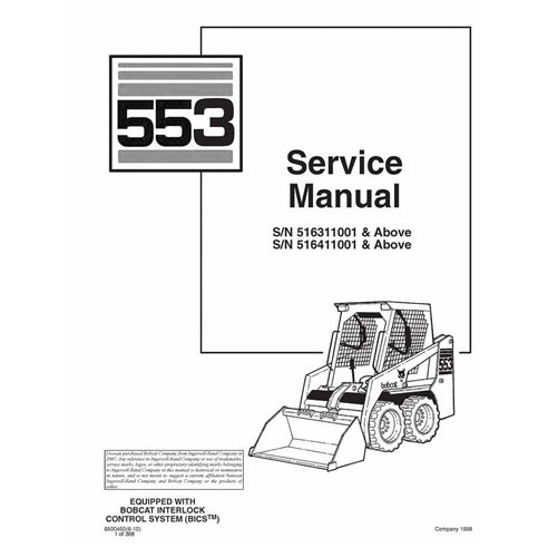Manual de serviço do carregador Bobcat 553