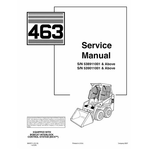 Bobcat 463 loader service manual