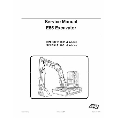 Bobcat E85 excavator pdf manual de servicio