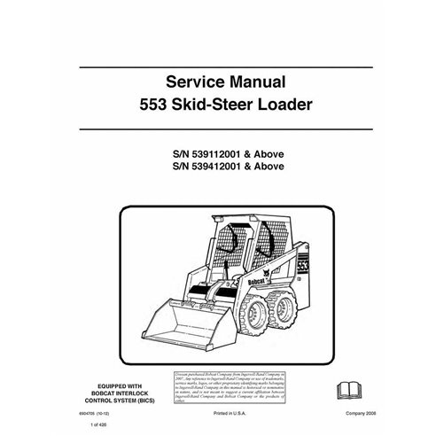 Manual de serviço do carregador Bobcat 553