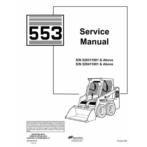 Manual de servicio de la cargadora Bobcat 553