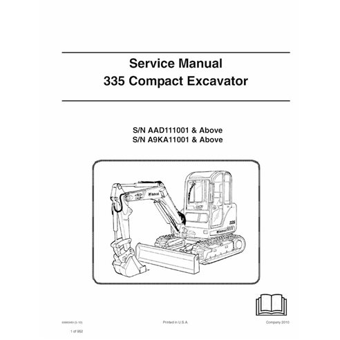 Manual de serviço em pdf da escavadeira compacta Bobcat 335