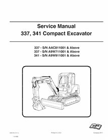 Bobcat 337, 341 escavadeira compacta manual de serviço em pdf