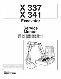 Bobcat X337, X341 compact excavator pdf service manual 