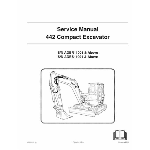 Manual de serviço em pdf da escavadeira compacta Bobcat 442