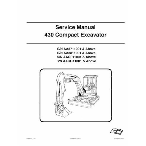 Bobcat 430 compact excavator pdf service manual 