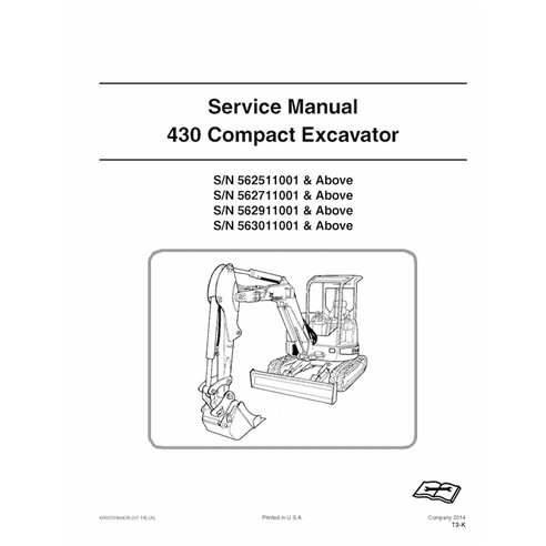 Excavadora compacta Bobcat 430 manual de servicio pdf