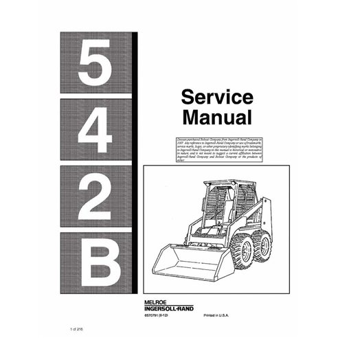 Manual de servicio de la cargadora Bobcat 542B