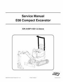 Bobcat E08 compact excavator pdf service manual 