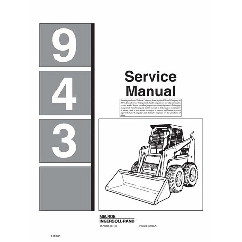 Manual de serviço do carregador Bobcat 943